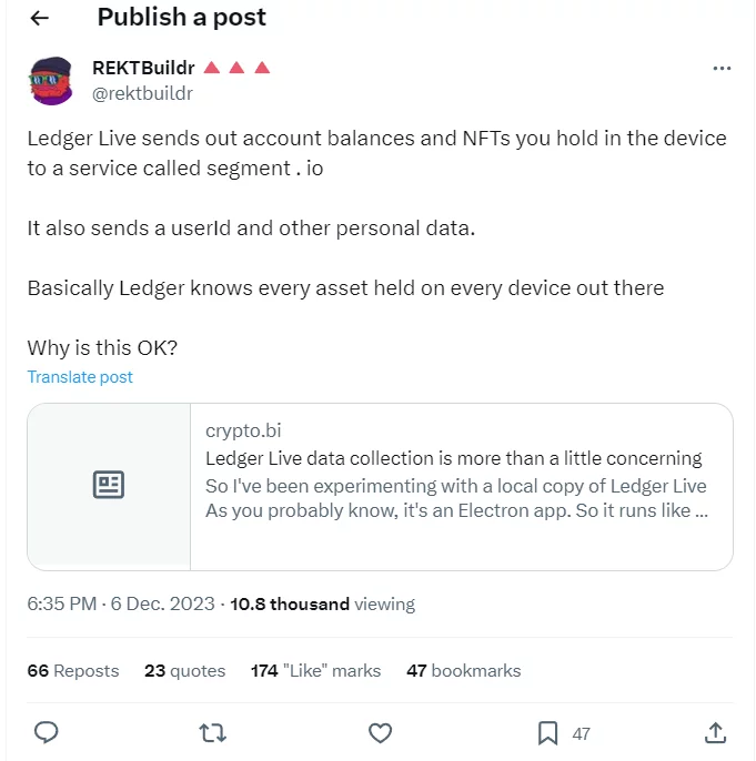 Interfața aplicației Ledger Live App