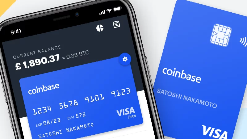 Card de debit Coinbase.
