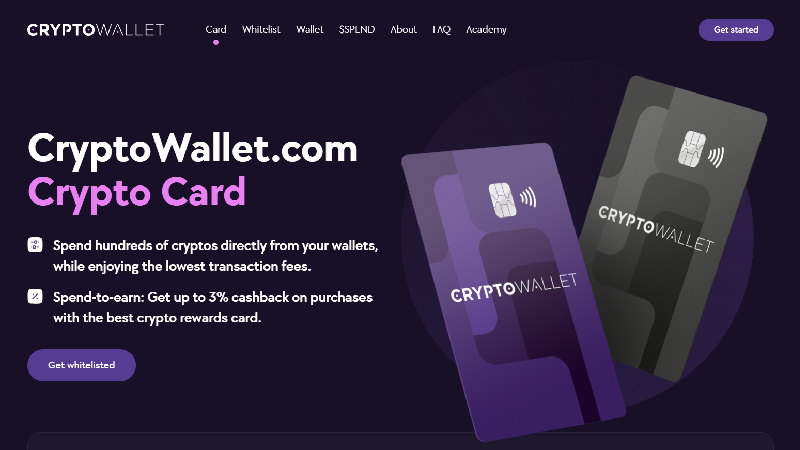 Card de debit CryptoWallet.com.
