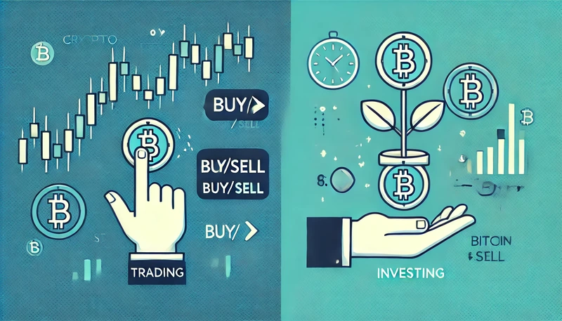 Comparație între tranzacționarea criptografică și investiția criptografică