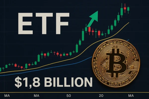 ETF-urile spot Bitcoin din SUA înregistrează performanțe solide, cu intrări de 1,8 miliarde de dolari